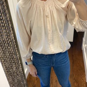 TUCKER Cream blouse - plaid